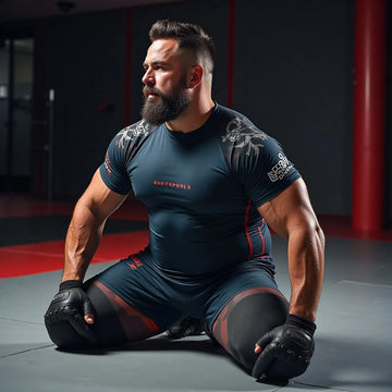 Heavyweight Heroes: Rash Guards Engineered to Stay Put on Bigger Grapplers