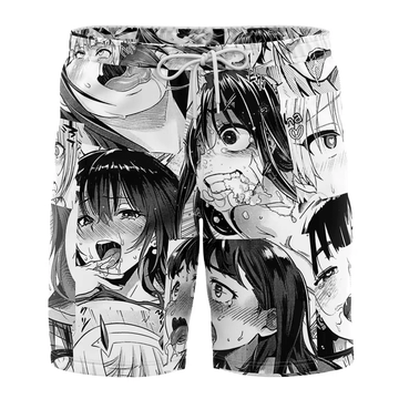 Anime Ahegao Swim Trunks