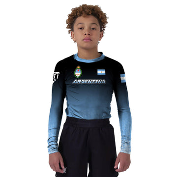 Argentina Halftone Kids Rash Guard