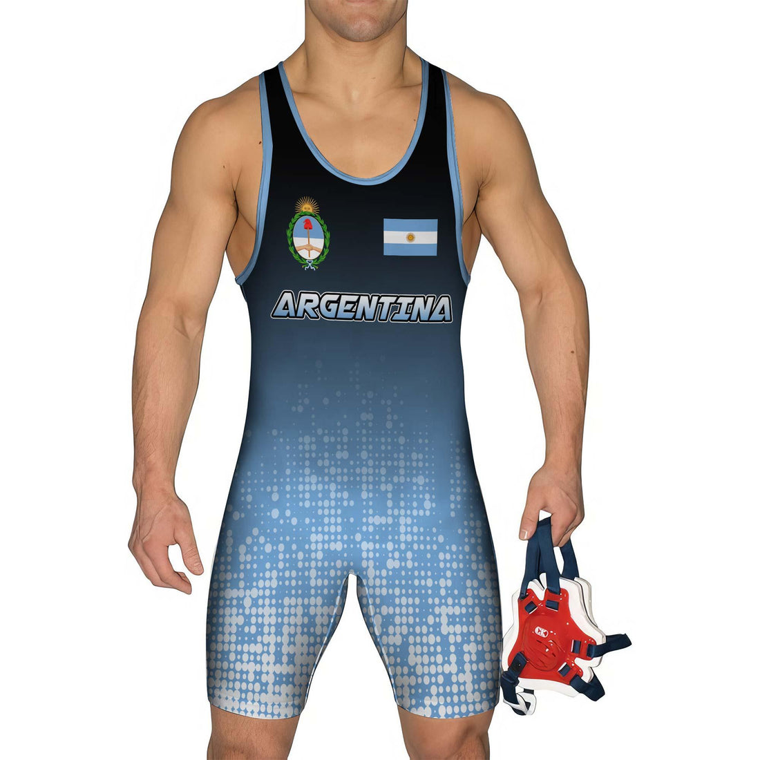 Argentina Halftone Wrestling Singlet