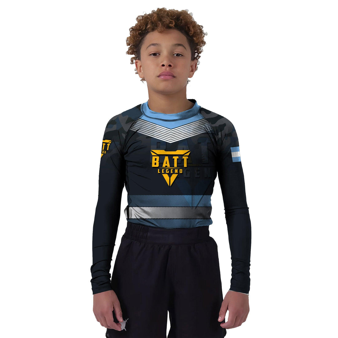 Argentina Skull Fighter Kids Rash Guard