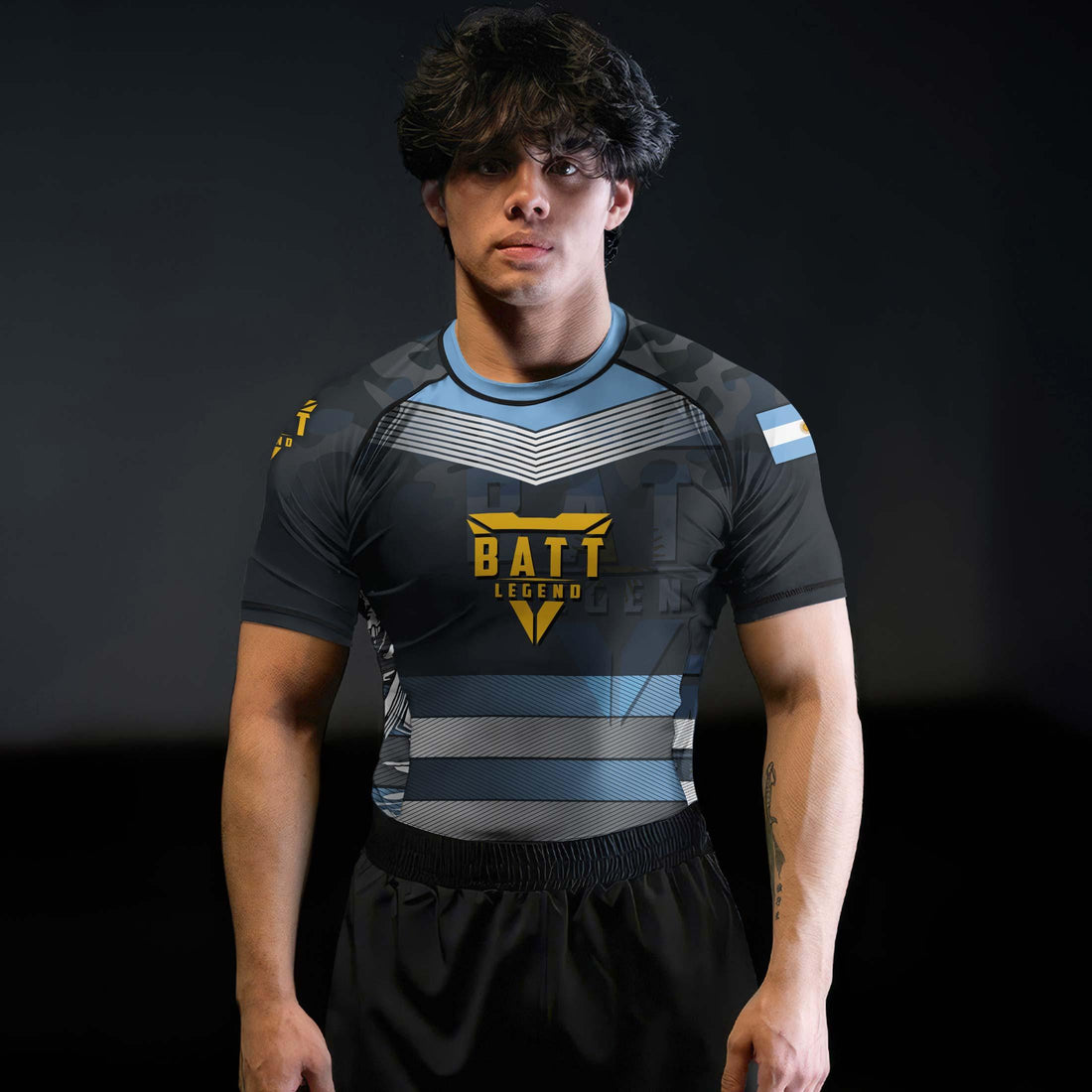 Argentina Skull Fighter Rash Guard