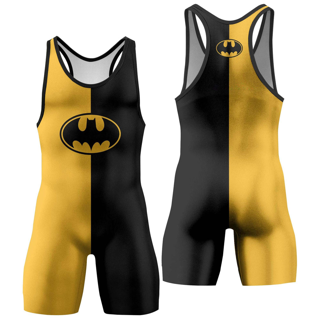 Batman Yellow And Black Wrestling Singlet