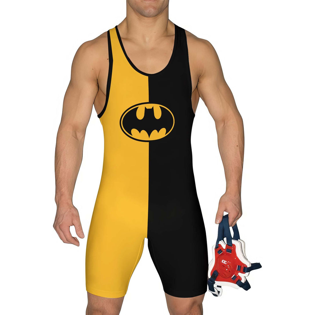 Batman Yellow And Black Wrestling Singlet