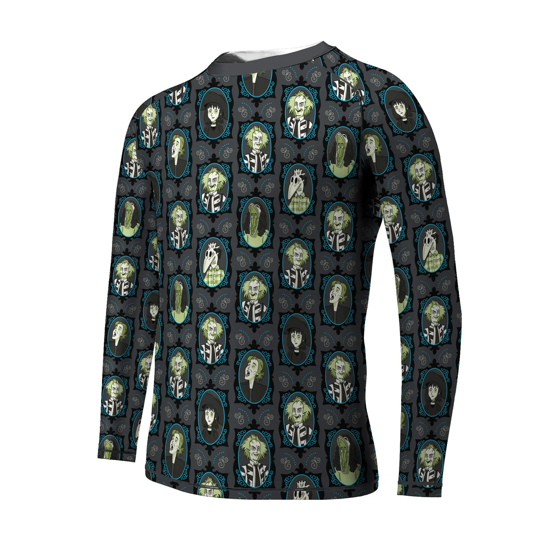 Beetlejuice Ghost Portraits Kids Rash Guard