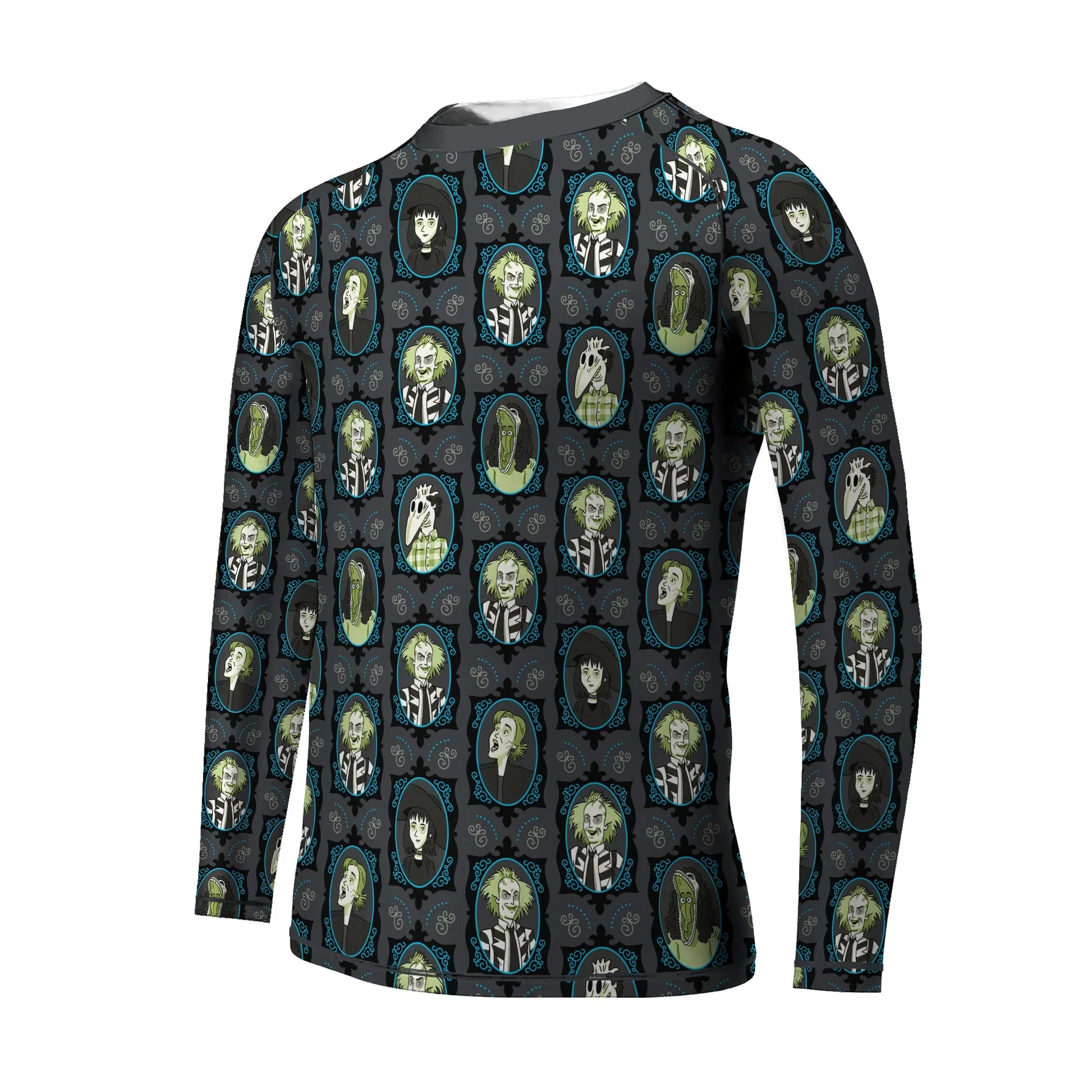 Beetlejuice Ghost Portraits Kids Rash Guard