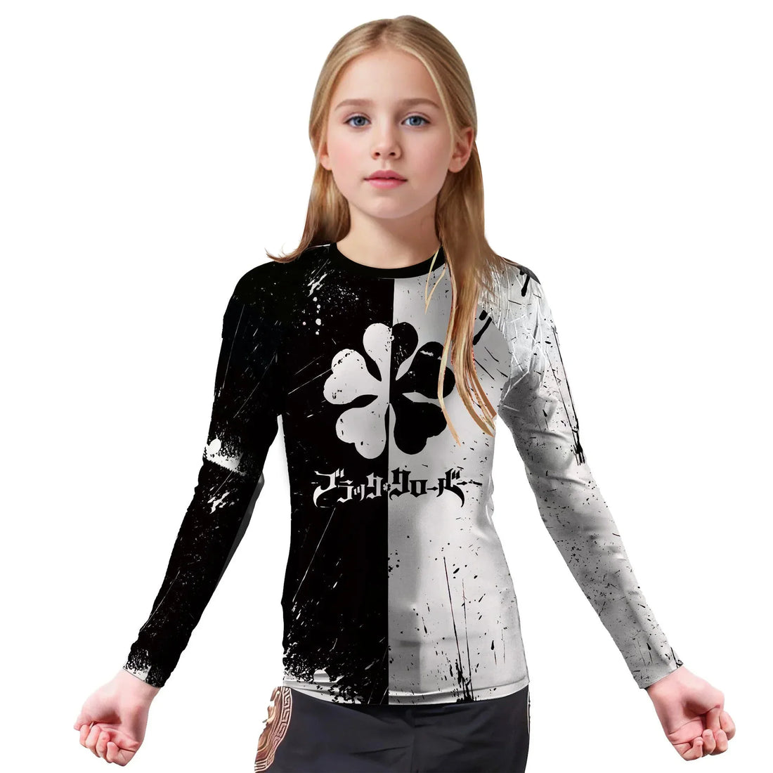 Black Clover Five Leaf Grimoire Kids Rash Guard