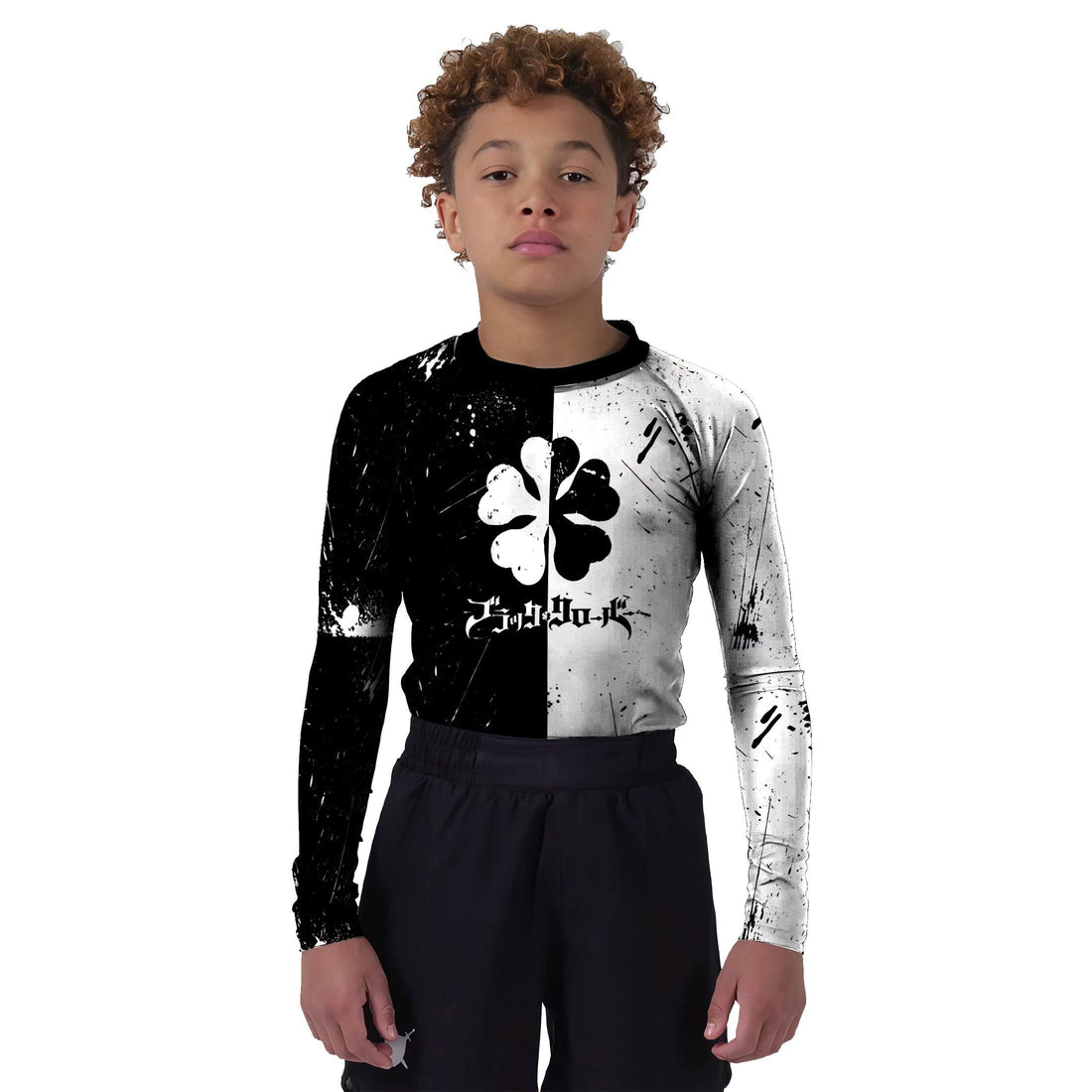 Black Clover Five Leaf Grimoire Kids Rash Guard