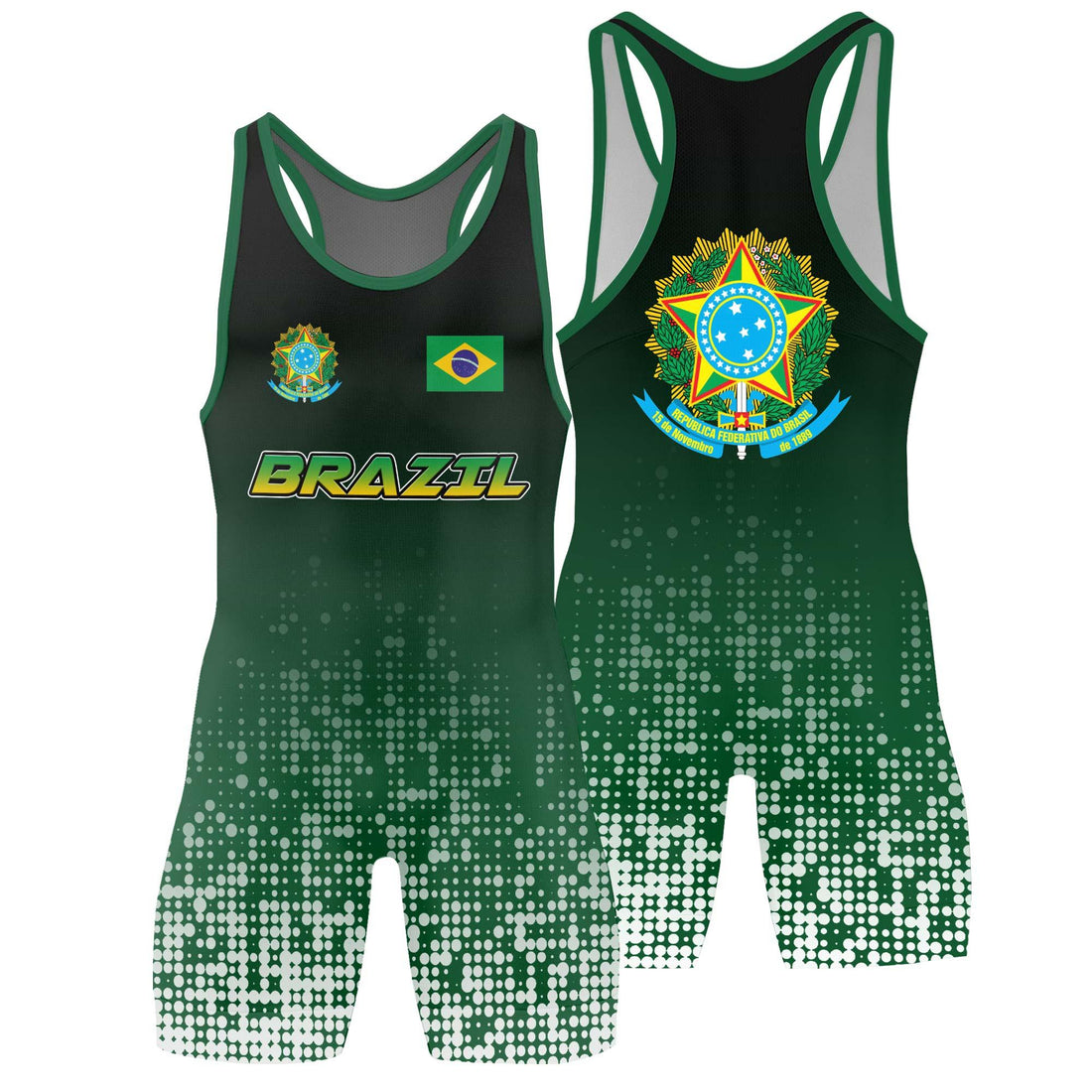Brazil Halftone Wrestling Singlet