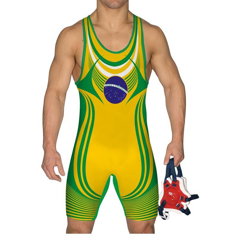 Brazil Olympic Wrestling Singlet