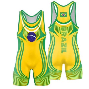 Brazil Olympic Wrestling Singlet