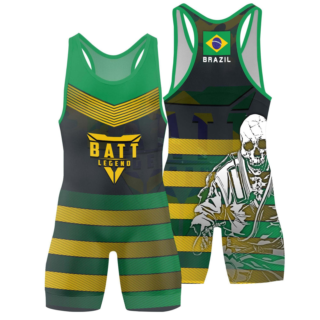 Brazil Skull Fighter Wrestling Singlet