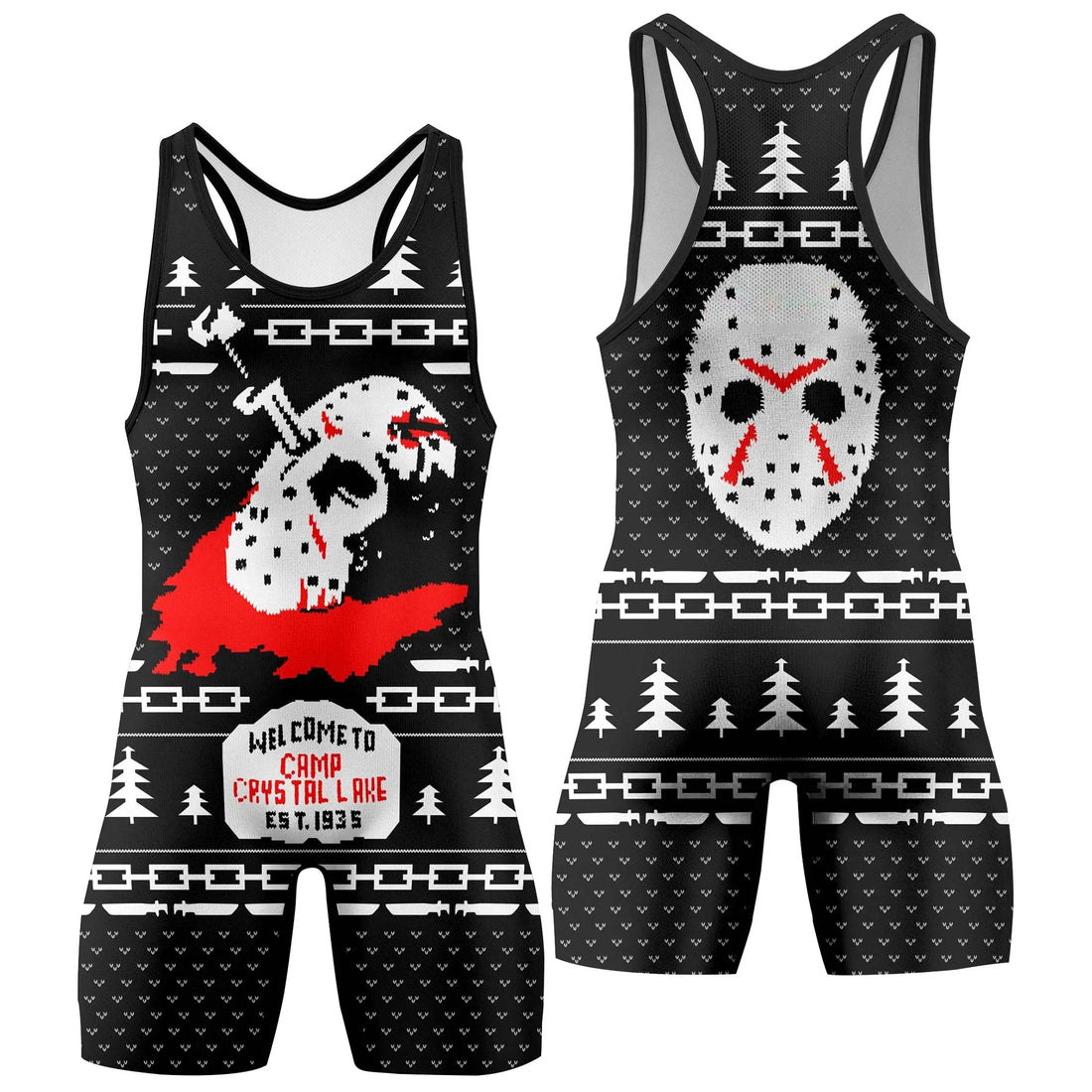 Camp Crystal Lake Christmas Wrestling Singlet