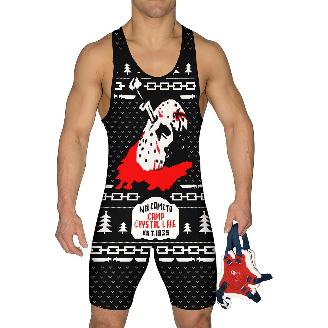 Camp Crystal Lake Christmas Wrestling Singlet