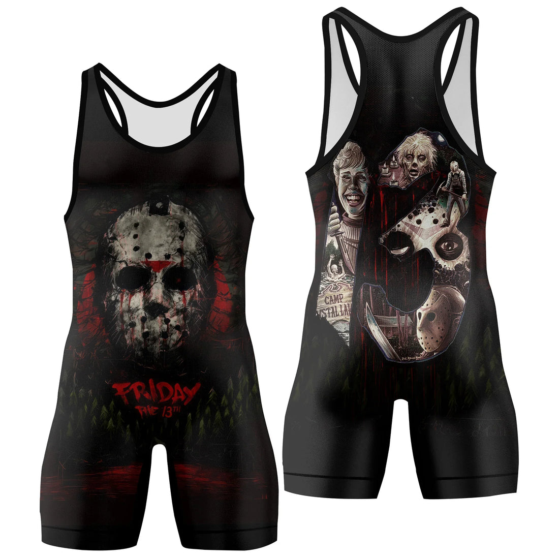 Camp Crystal Lake Friday The 13th Wrestling Singlet
