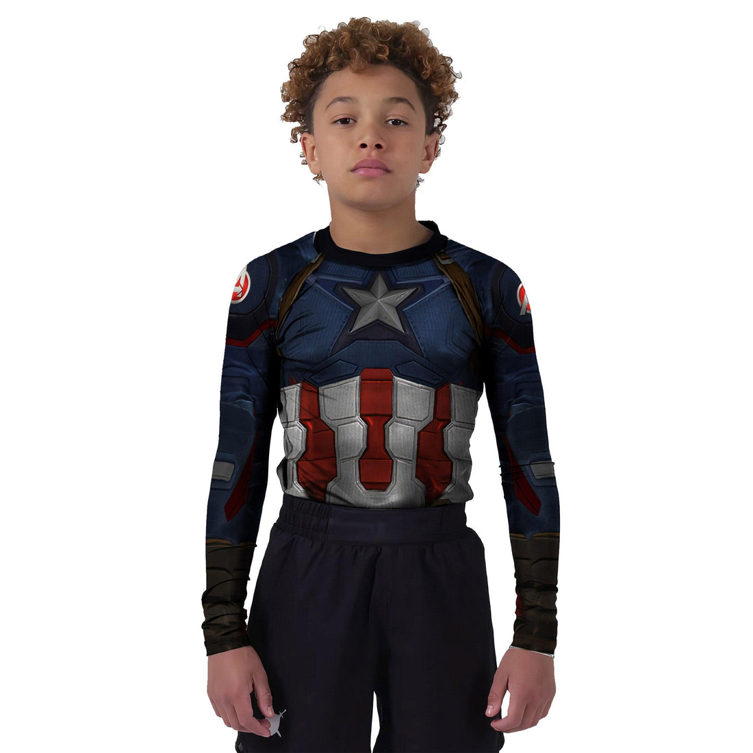 Captain America Cosplay Kids Rash Guard