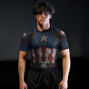 Captain America Cosplay Rash Guard