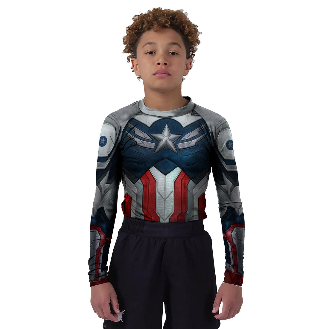 Captain America New World Order Cosplay Kids Rash Guard