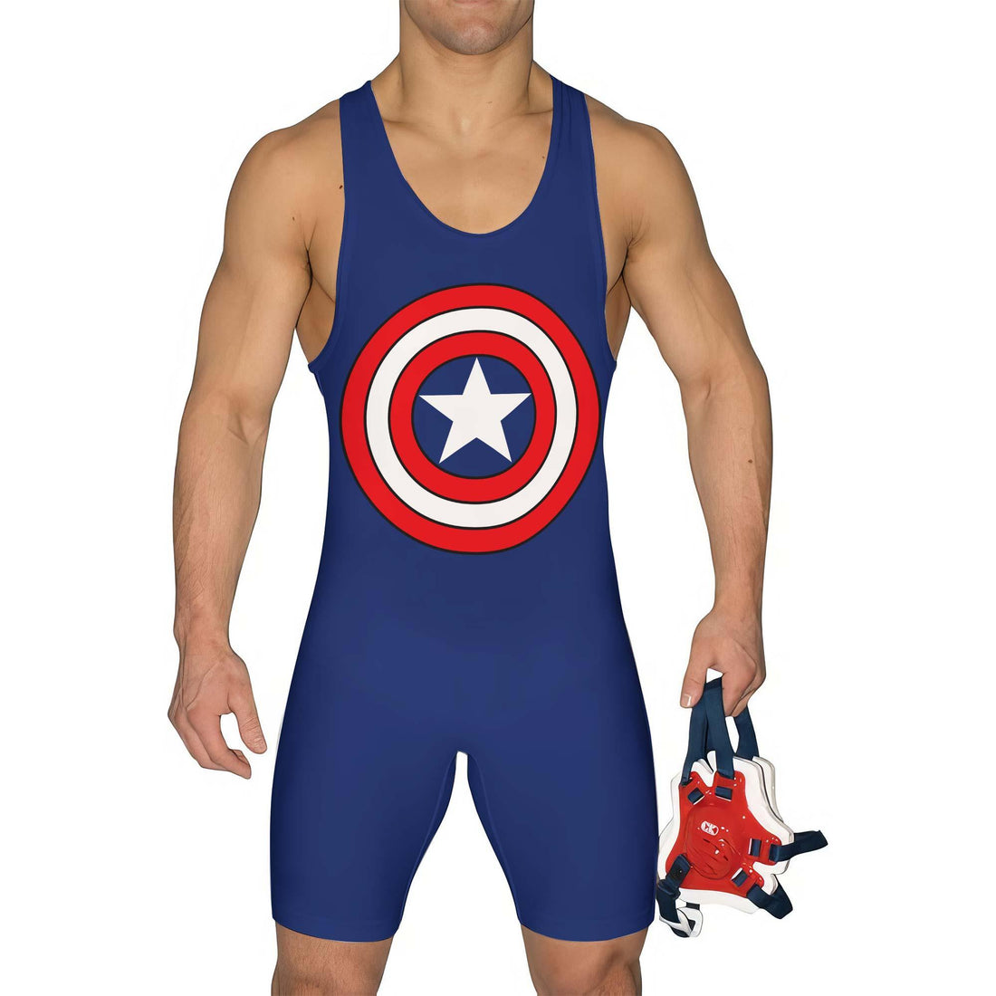 Captain America Shield Symbol Wrestling Singlet