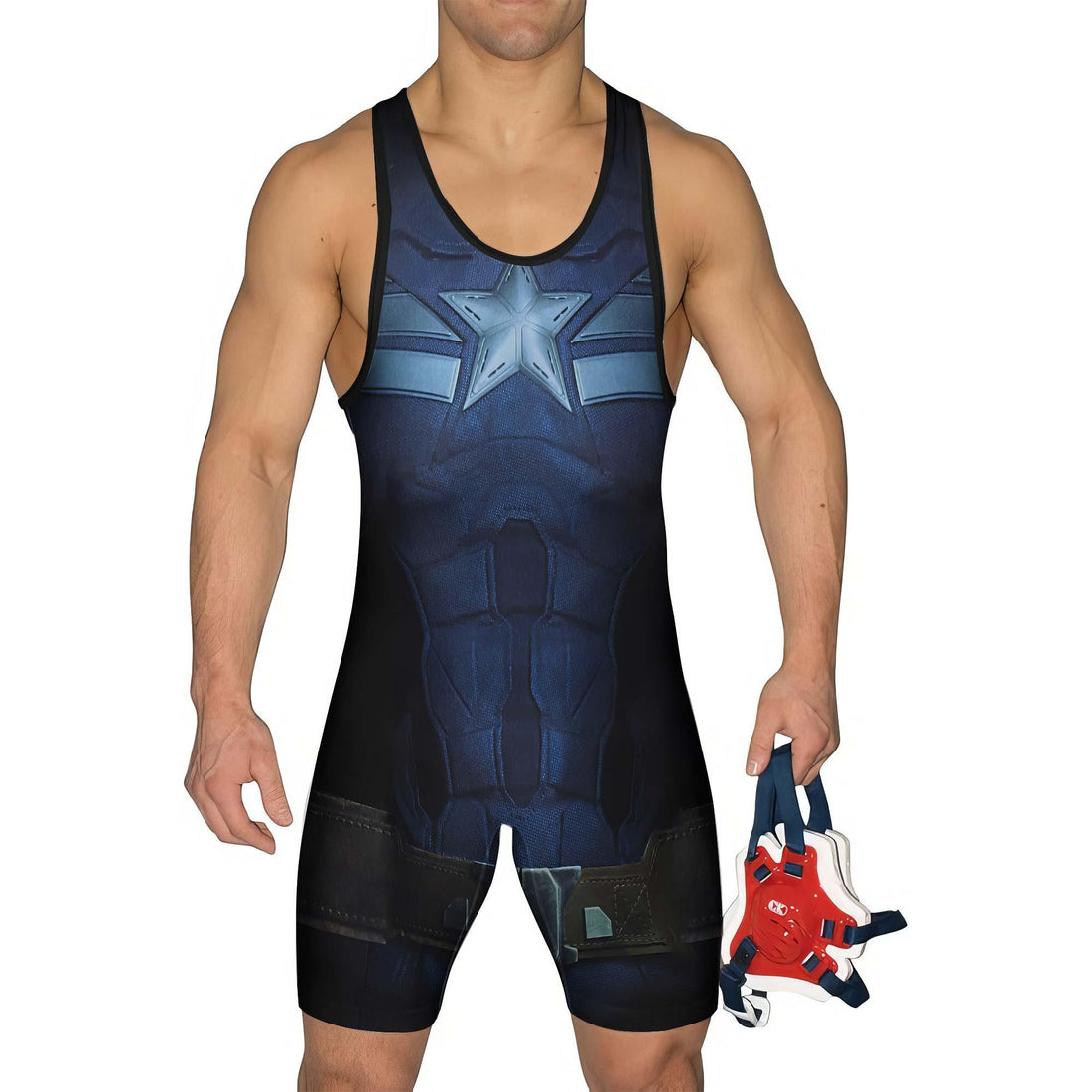 Captain America With Vibranium Shield Men's Wrestling Singlet