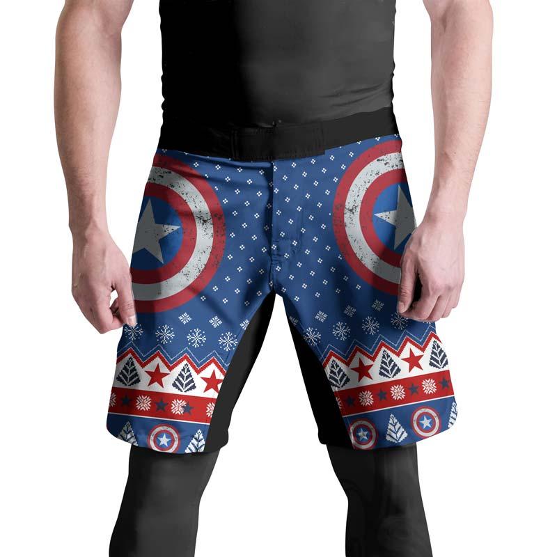 Christmas Captain America Fight Shorts