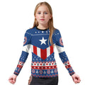 Christmas Captain America Kids Rash Guard