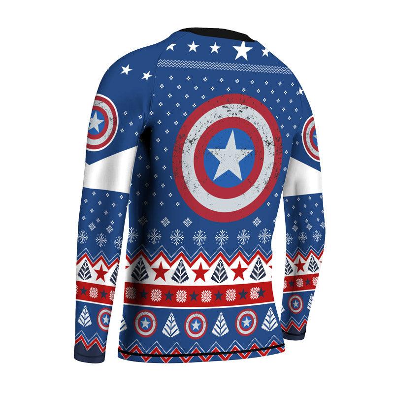 Christmas Captain America Kids Rash Guard