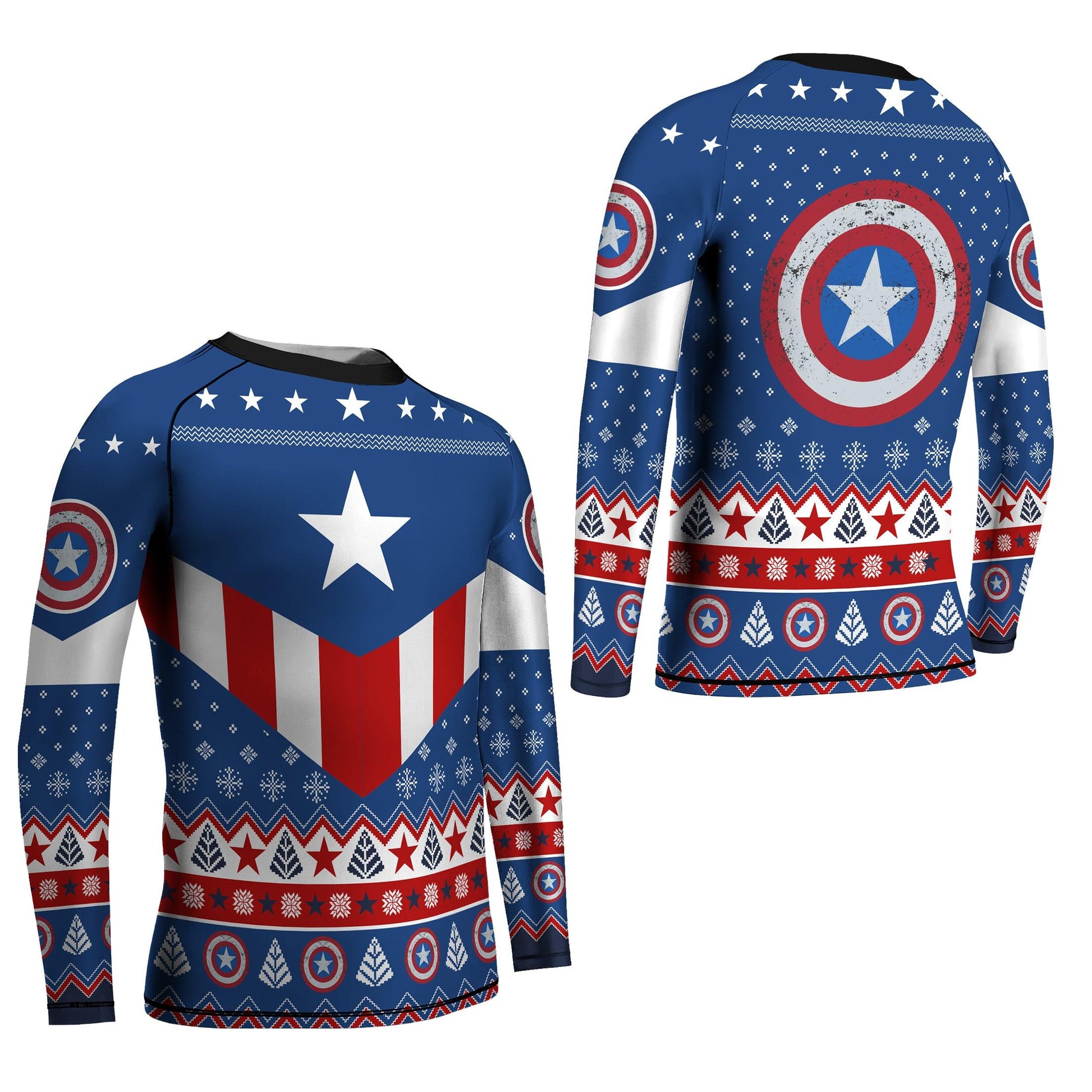 Christmas Captain America Kids Rash Guard