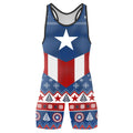 Christmas Captain America Wrestling Singlet