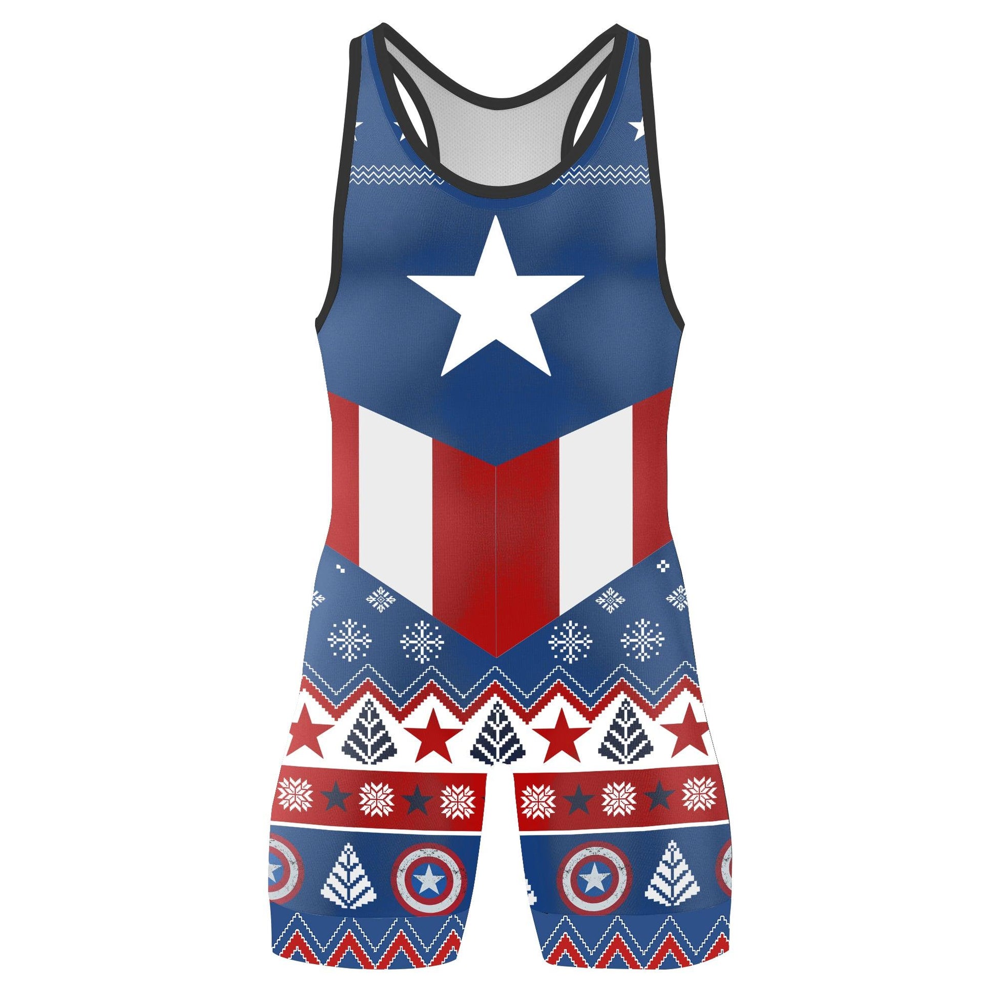 Christmas Captain America Wrestling Singlet