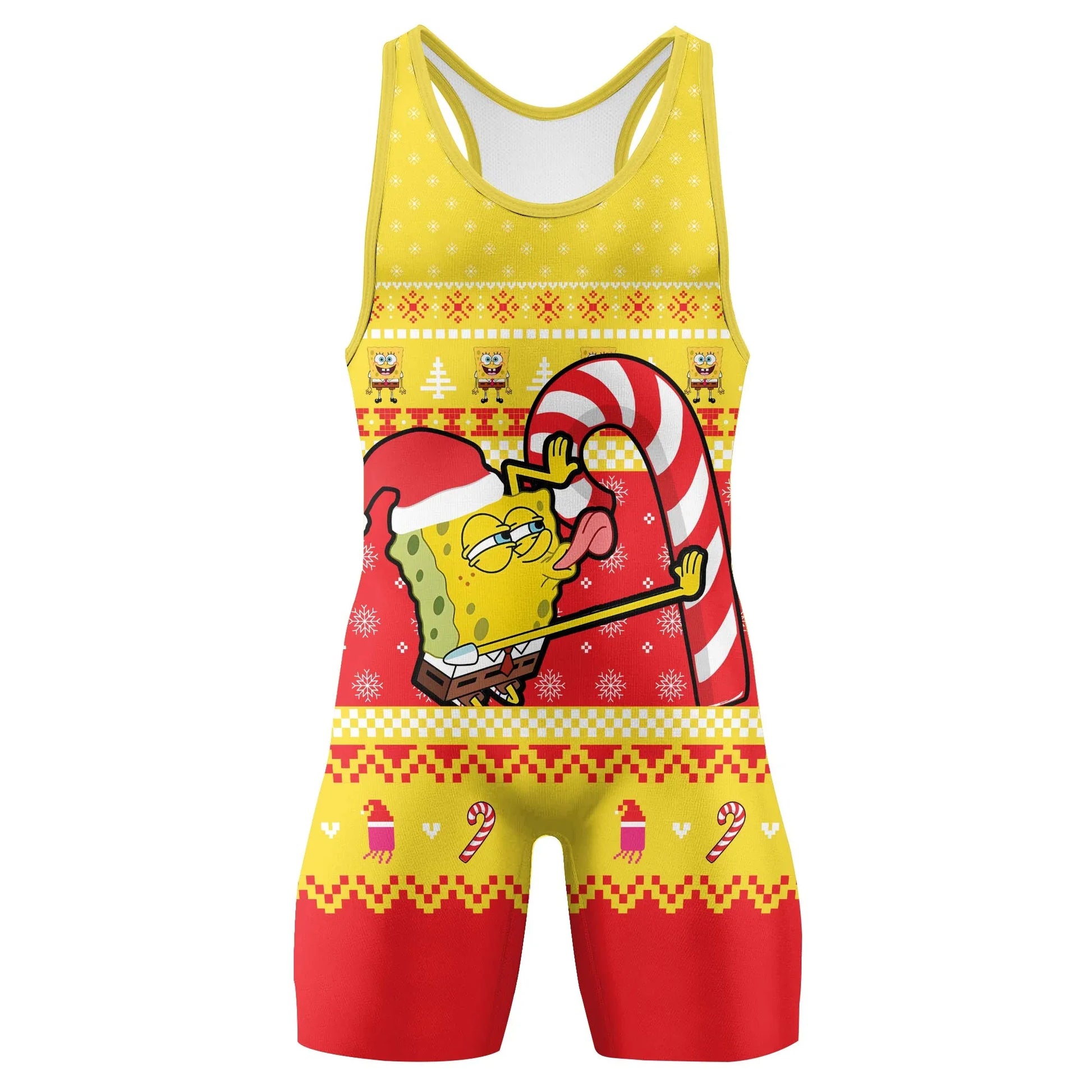 Christmas Spongebob Wrestling Singlet