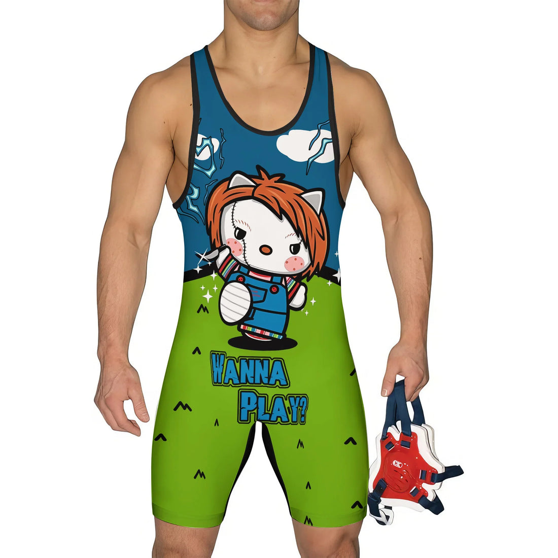 Chucky Kitty Wrestling Singlet