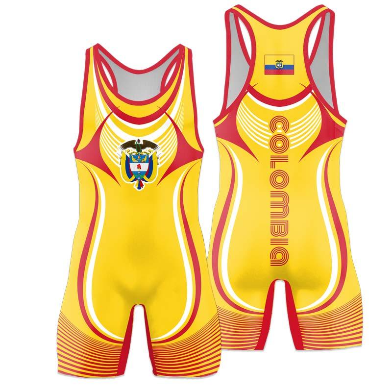 Colombia Olympic Wrestling Singlet