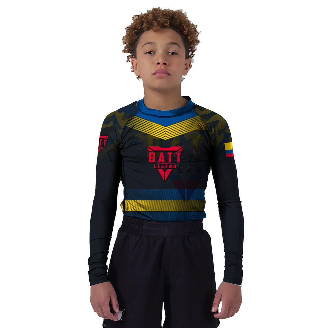Colombia Skull Fighter Kids Rash Guard