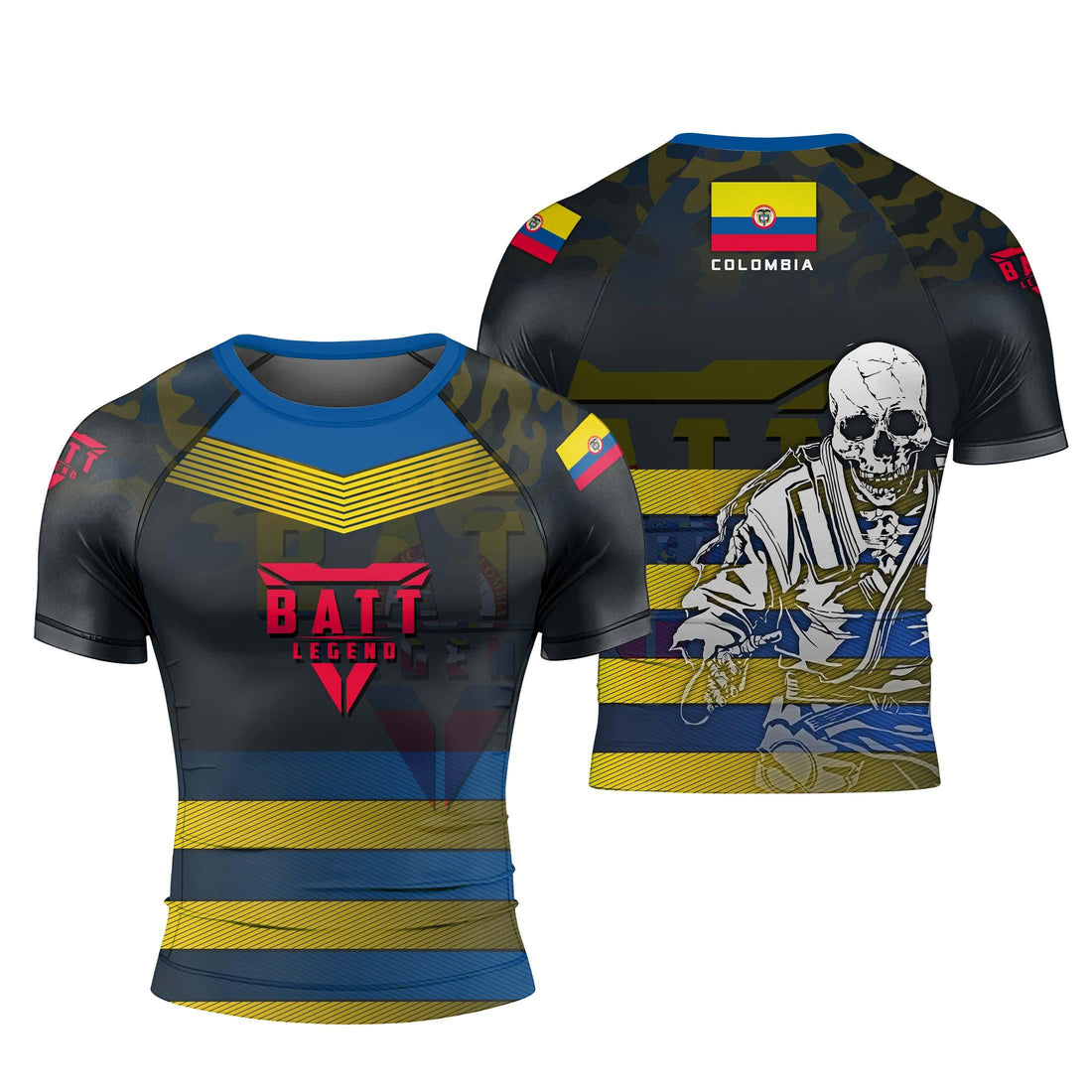Colombia Skull Fighter Rash Guard