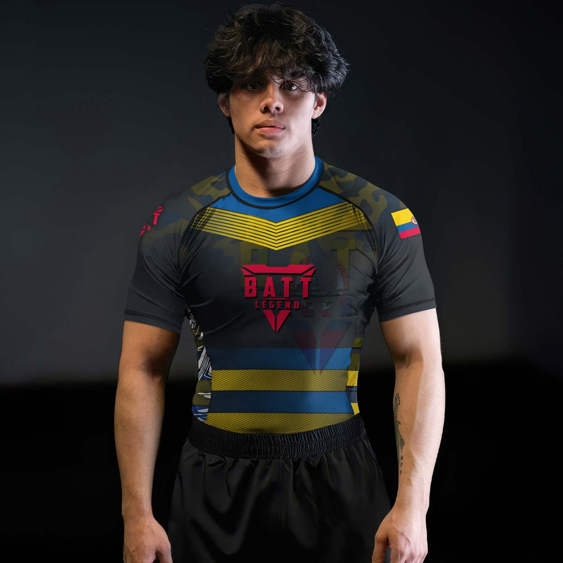 Colombia Skull Fighter Rash Guard