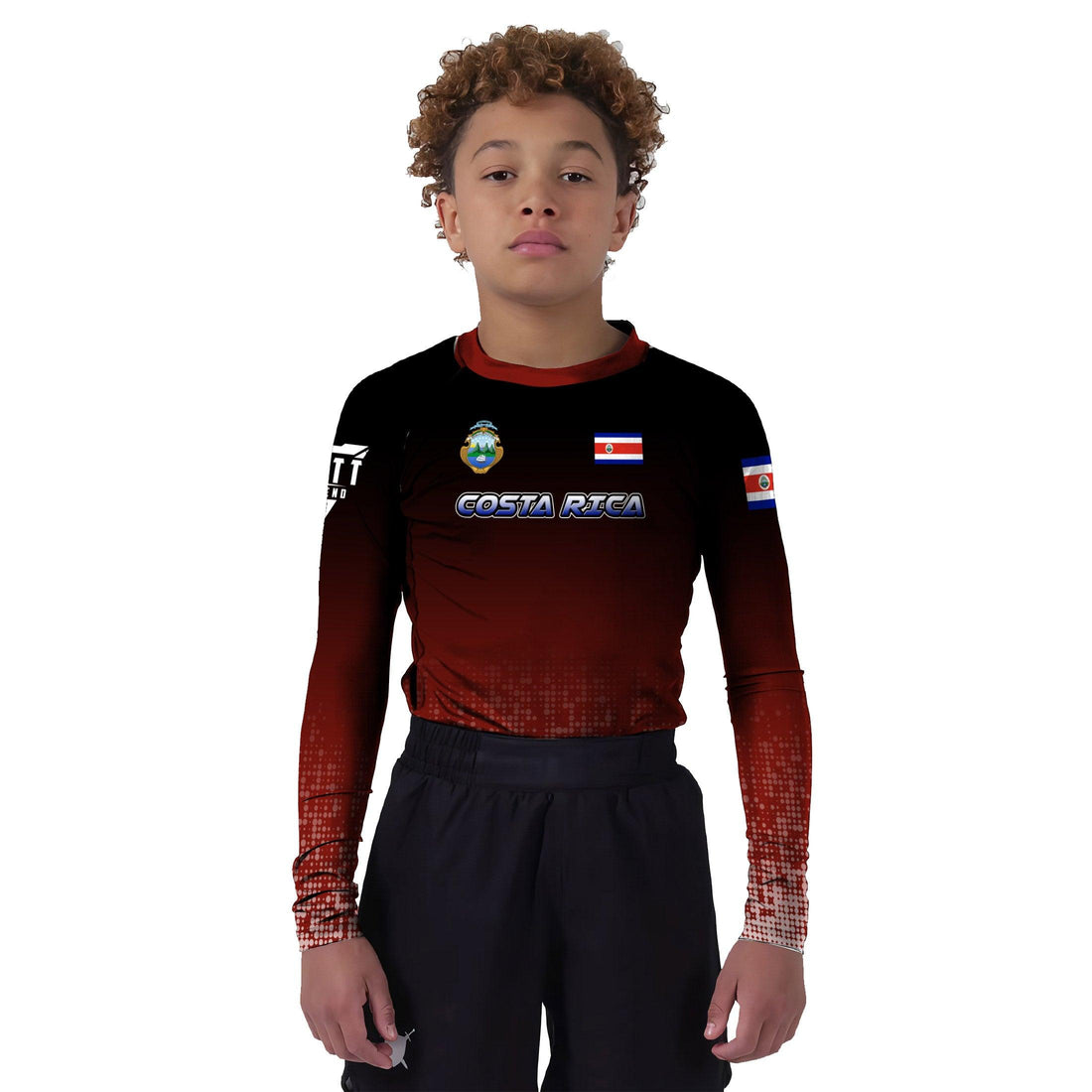 Costa Rica Halftone Kids Rash Guard