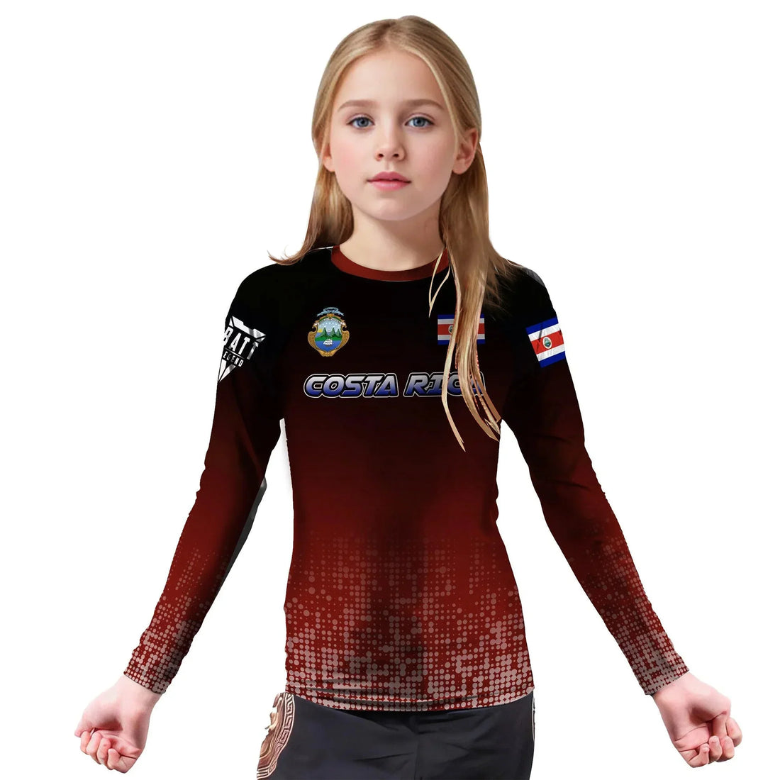 Costa Rica Halftone Kids Rash Guard