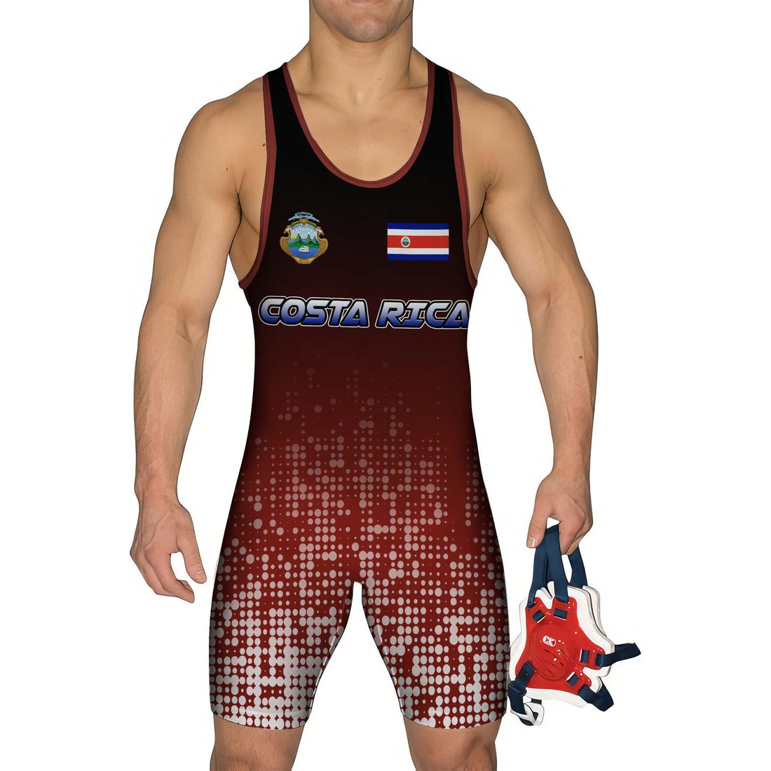 Costa Rica Halftone Wrestling Singlet