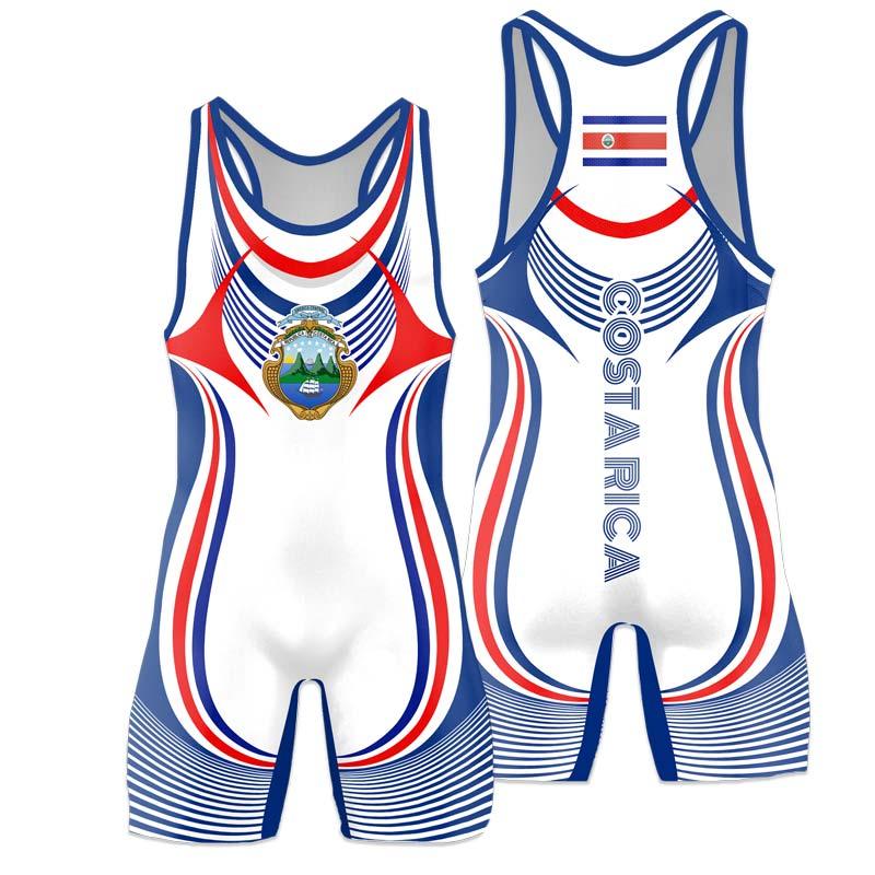 Costa Rica Olympic Wrestling Singlet
