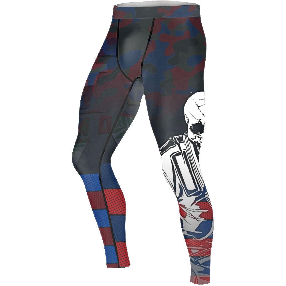 Costa Rica Skull Fighter Men's Compression Leggings