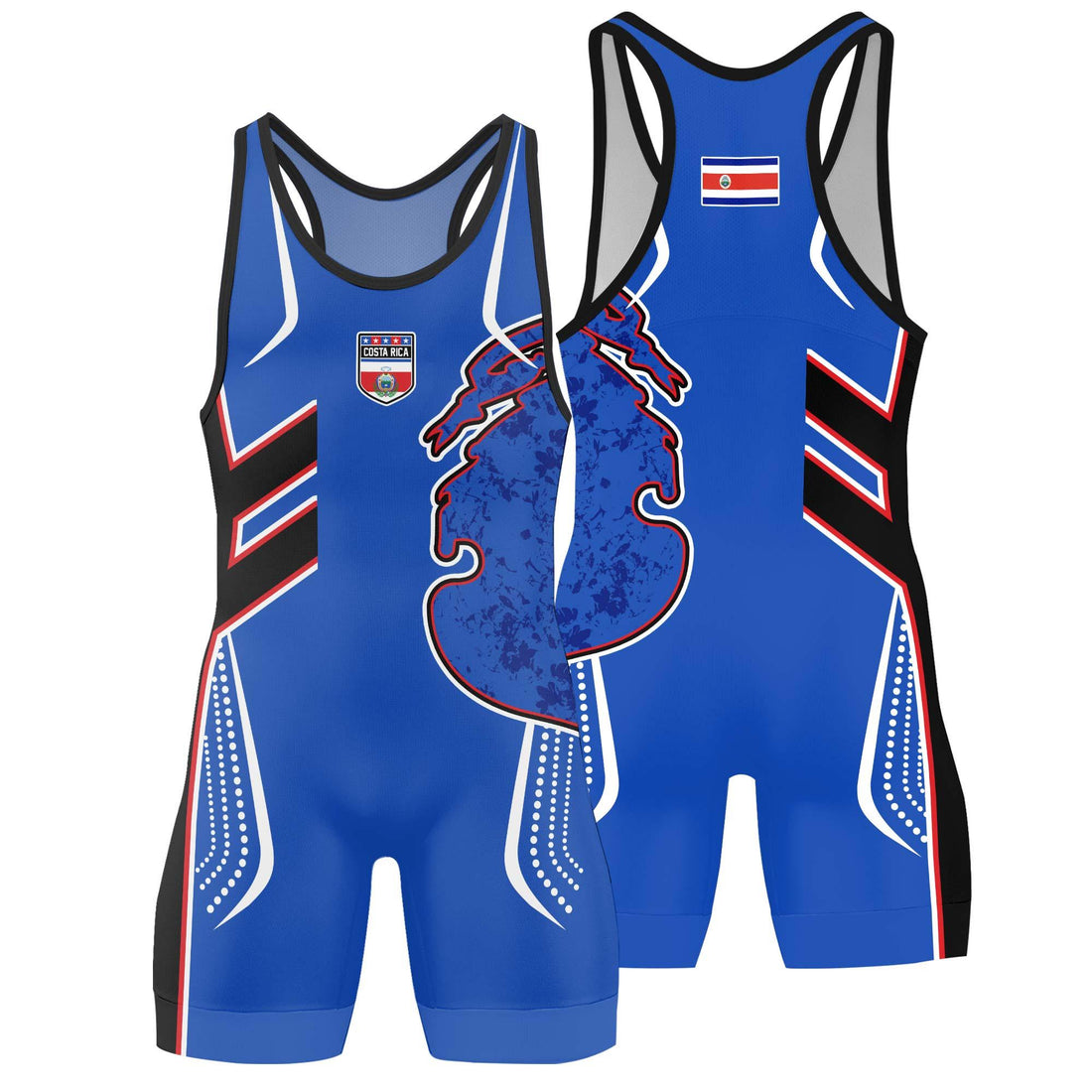 Costa Rica Sublimated Wrestling Singlet