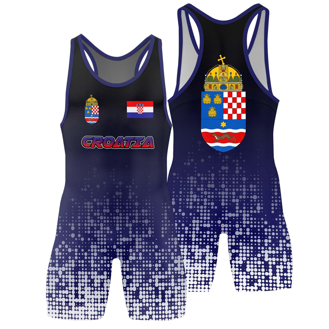 Croatia Halftone Wrestling Singlet