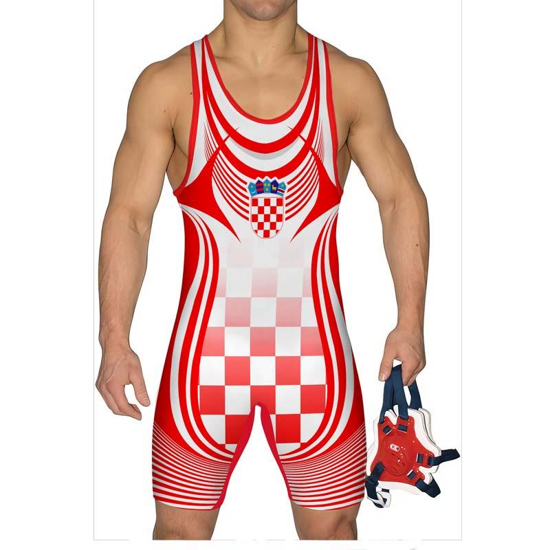Croatia Olympic Wrestling Singlet