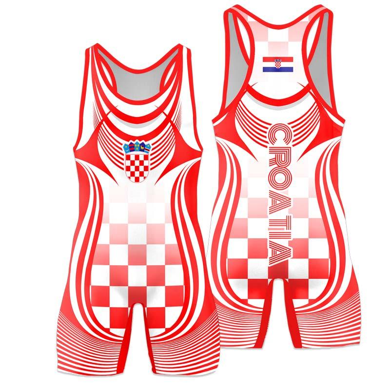 Croatia Olympic Wrestling Singlet