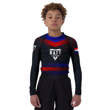 Croatia Skull Fighter Kids Rash Guard