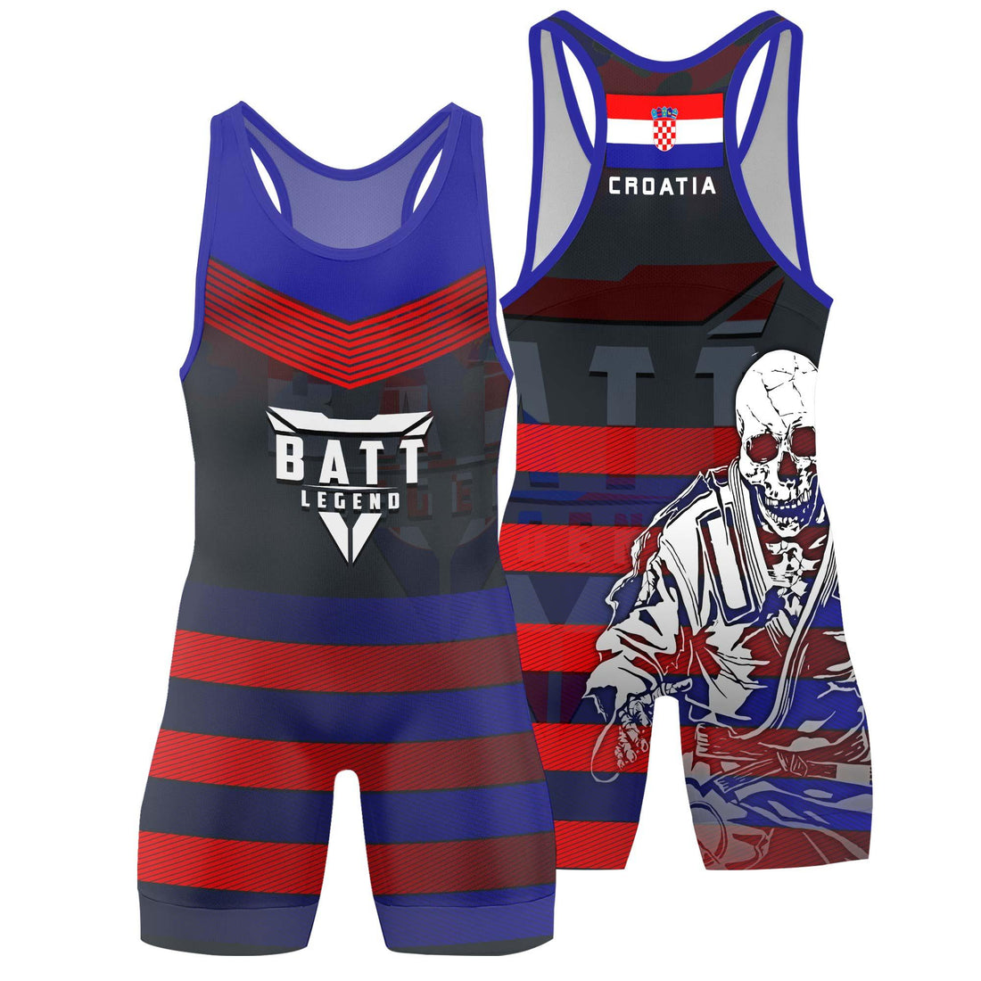 Croatia Skull Fighter Wrestling Singlet