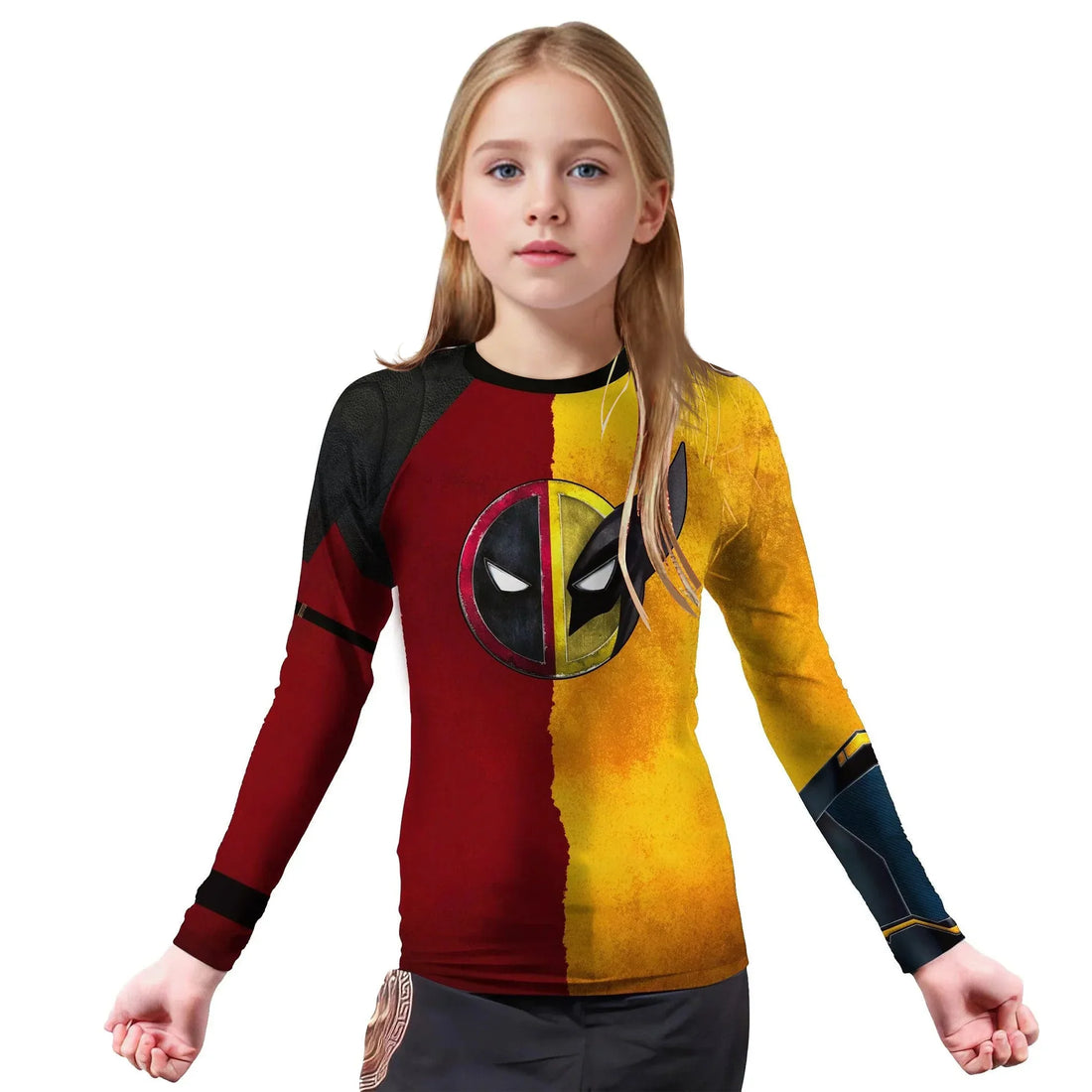 Deadpool And Wolverine Best Friend Dual Kids Rash Guard