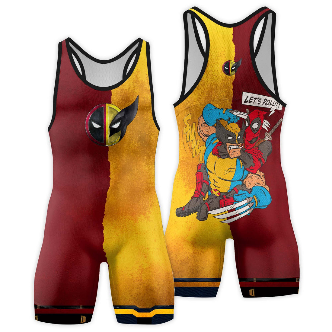 Deadpool And Wolverine Let Roll Together Men's Wrestling Singlet