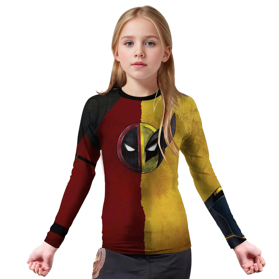 Deadpool And Wolverine Samurai Kids Rash Guard